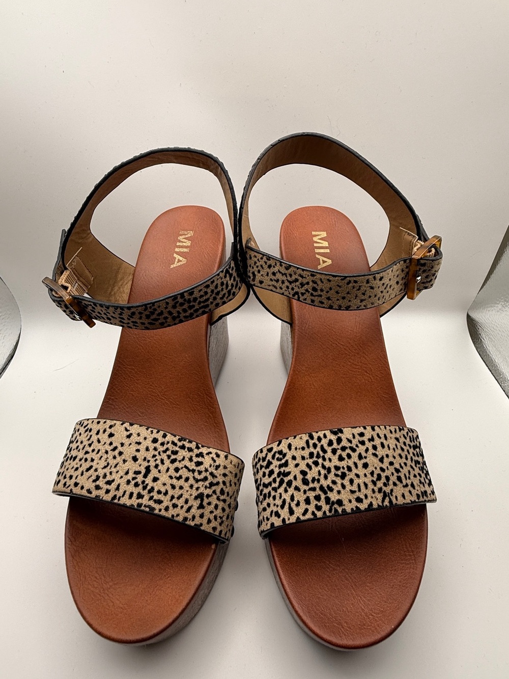 MIA Cheetah Print Platform Wedge Sandals Size 8.5
